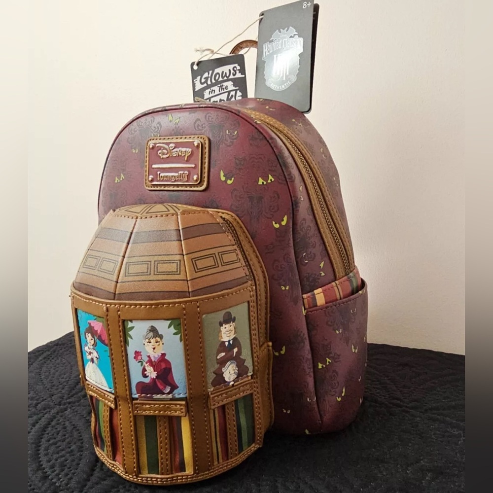 SALE! Haunted Mansion LoungeFly Stretching Room Backpack, Glows in the Dark*RARE - Picture 4 of 12